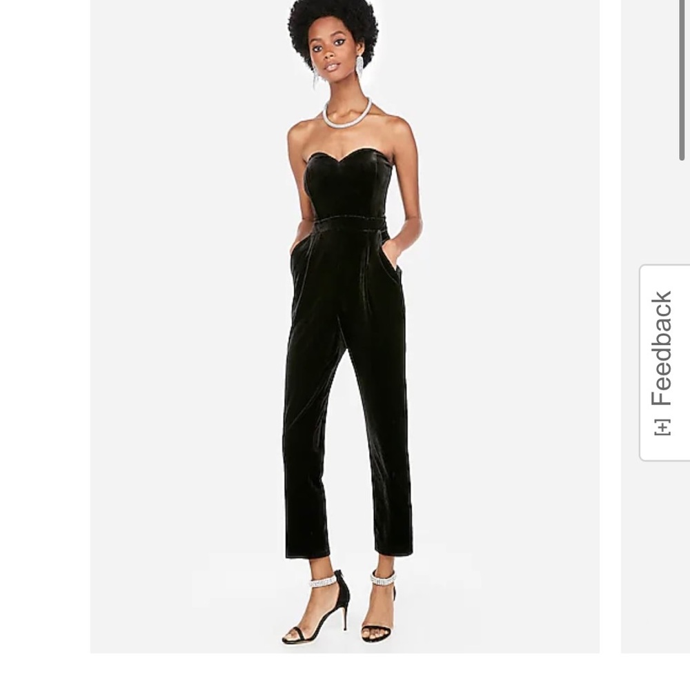 Express Strapless Velvet Jumpsuit